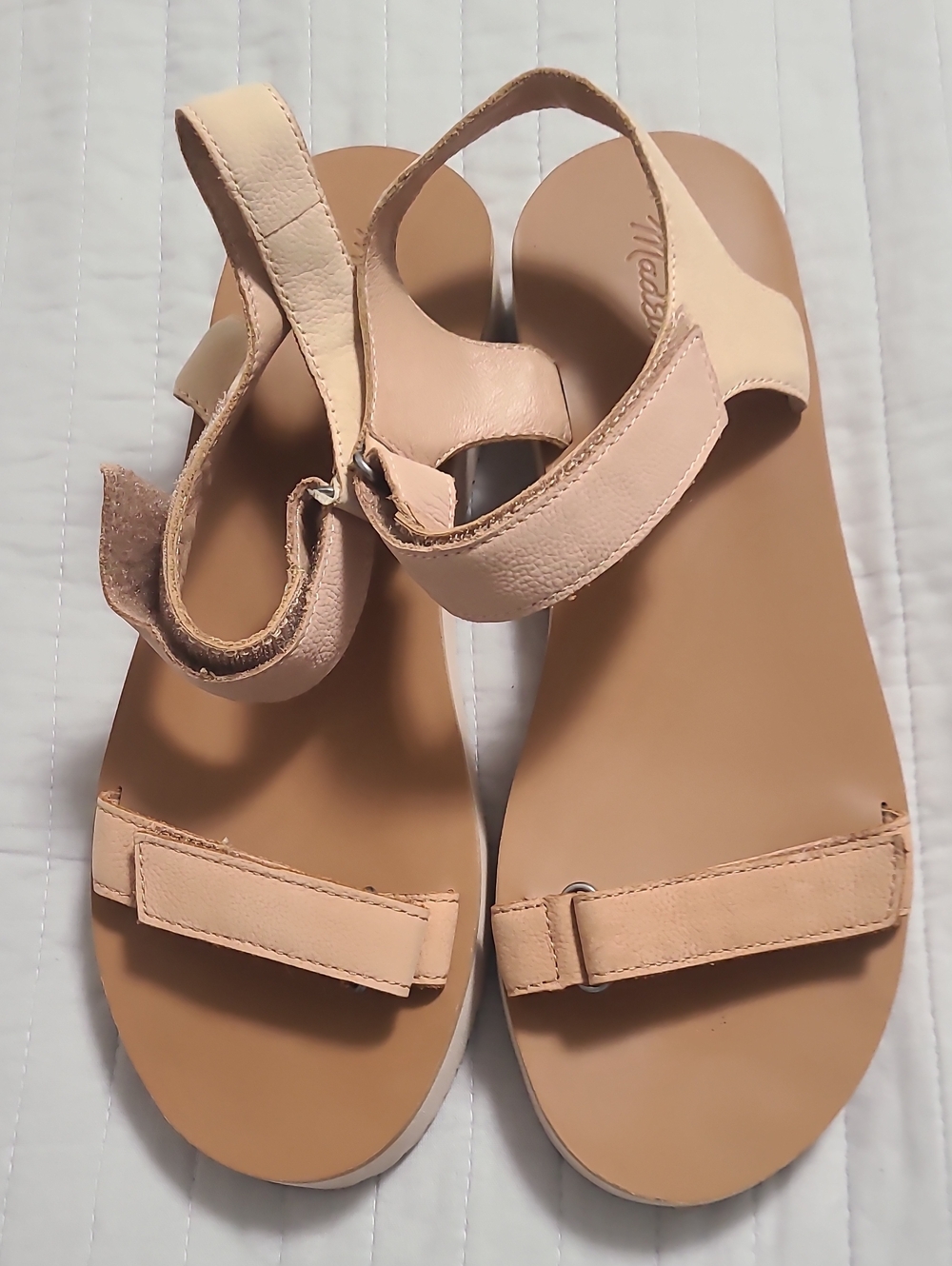 Madewell Maggie Women's Leather Comfy Popular Flatform Sandstone Sandals  Sz 11